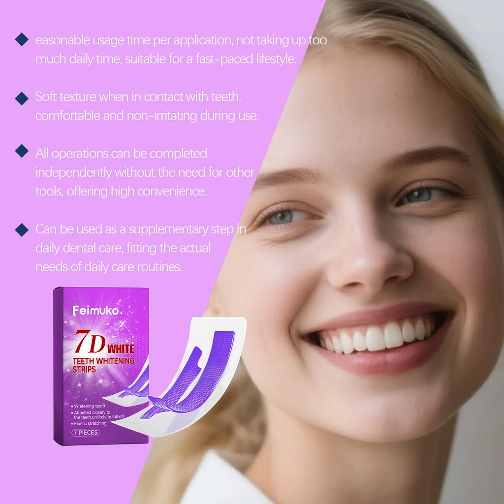 FEIMUKO 7D Teeth Whitening Strips – Sensitive Teeth, 7pc Teeth Whitening Strips Oasis Select