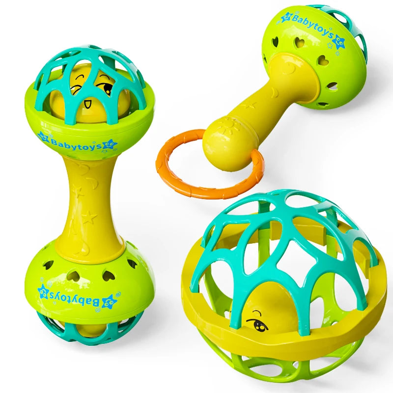New Baby Rattles 0 12 Months Ringing Toy, Available in Multiple Colors, Bright and Eye-catching, Loved By Babies, Christmas Gift Oasis Select 3PCS SET GREEN