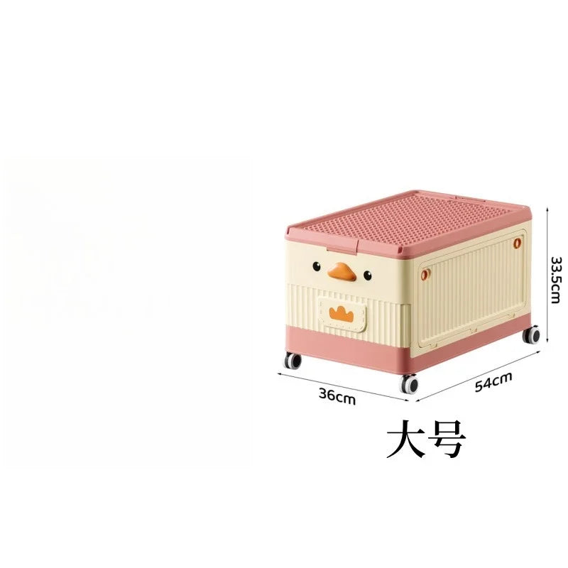 Multi-functional Children's toy storage box Household bedroom roller large capacity finishing box Oasis Select Cherry Blossom B