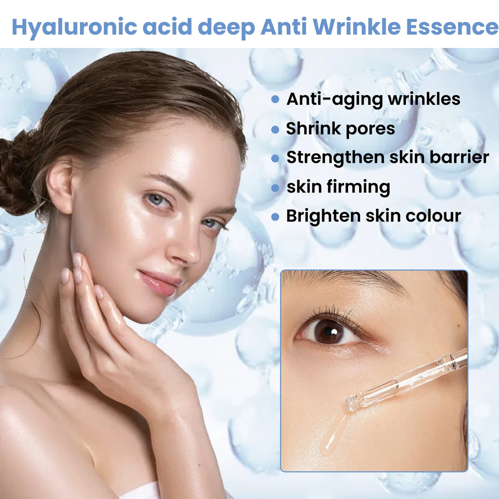 Hyaluronic Acid Serum Deep Moisturizing Anti Wrinkle Shrink Pore Reduce Fine Lines Whitening Nourish Firming Facial Essence 15ml Oasis Select