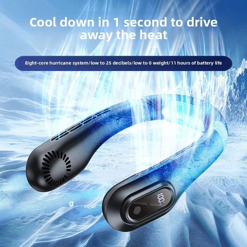URGGU Bladeless Neck Fan – USB-C, Ultra-Quiet 25dB Portable