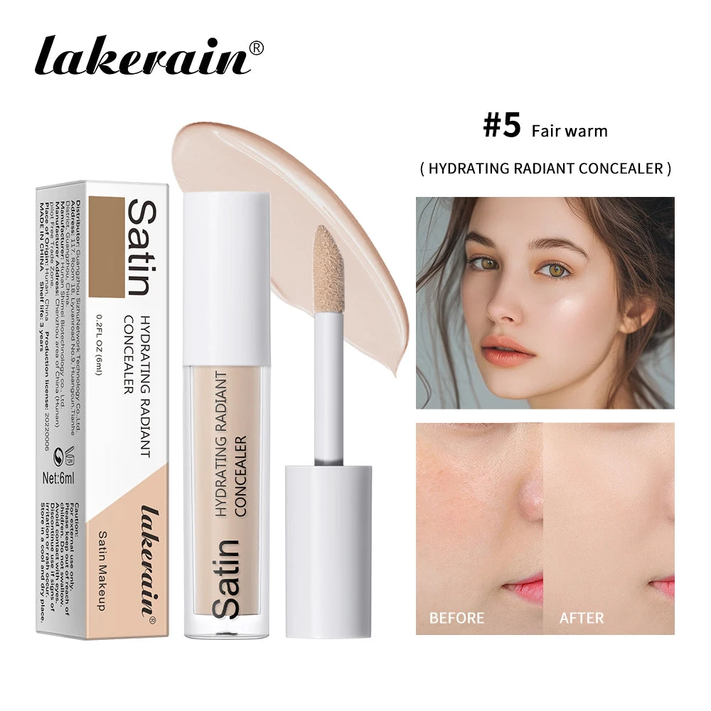 Makeup Face Concealer Hydrating & Moisturizing High Coverage Long Lasting Waterproof Liquid Base Eye Dark Circles Concealer Oasis Select 5 Fair Warm
