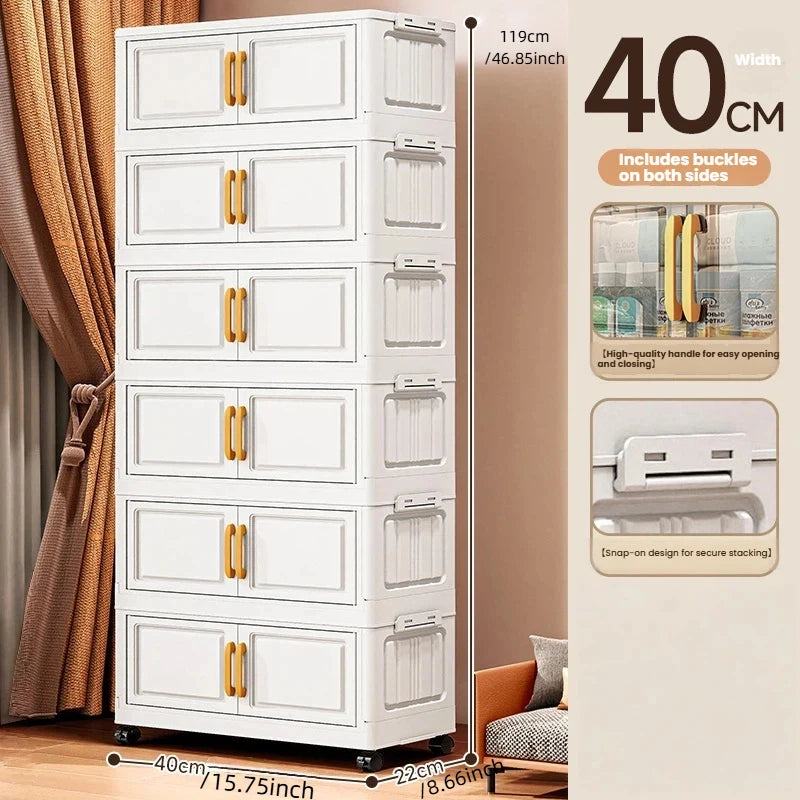Double-door Living Room Storage Cabinet Folding Floor-standing Box No
