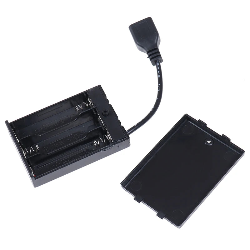 3×AA Battery Holder Box USB Power Supply for LED Strip Lights