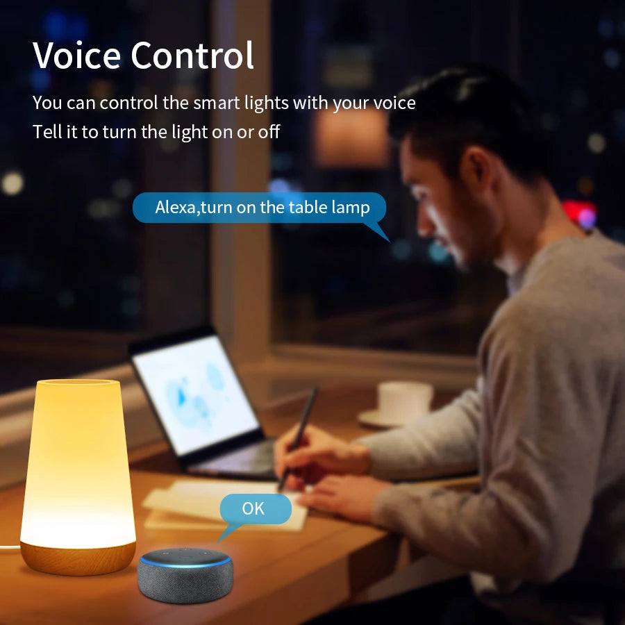 Tuya Smart WiFi RGB LED Table Lamp – Touch Dimming Night Light Smart LED Table Lamp Oasis Select