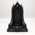 3D Printed Gothic Skull Throne Dark Fantasy Altar Diorama Base Miniature Display Stand for Action Figures Dark Fantasy Diorama Oasis Select black