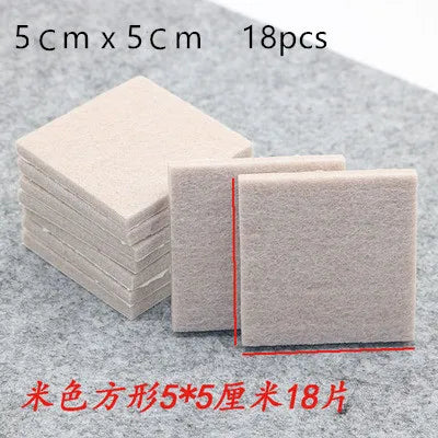 18-128 PCS Felt Chair Leg Pads 5mm Thick Floor Scratch Protector Mat Mute Non-slip Self Adhesive DIY Furniture Accessories Oasis Select Beige Square 5cm