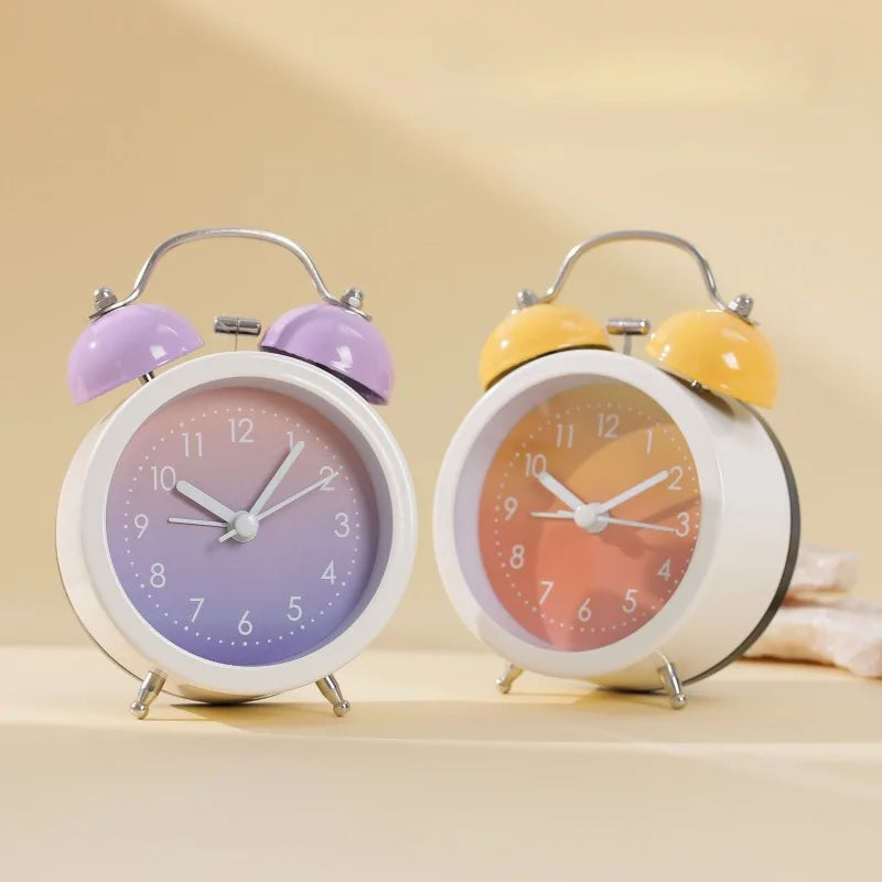 High Appearance Desktop Clock Ins for Elementary School Alarm Clock Girls Ornament Children Wake-up Tool Gradient Oasis Select