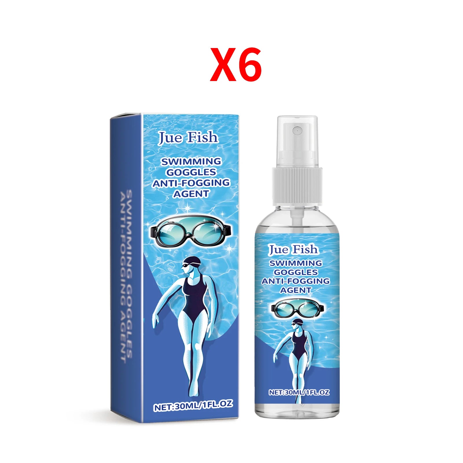 Swimming Goggles Anti Fogging Agent for Goggles Remove Lens Stains Prevent Fogging Anti Fog Eyeglass Cleaning Solution 30ml Oasis Select 6 X 30ml boxed