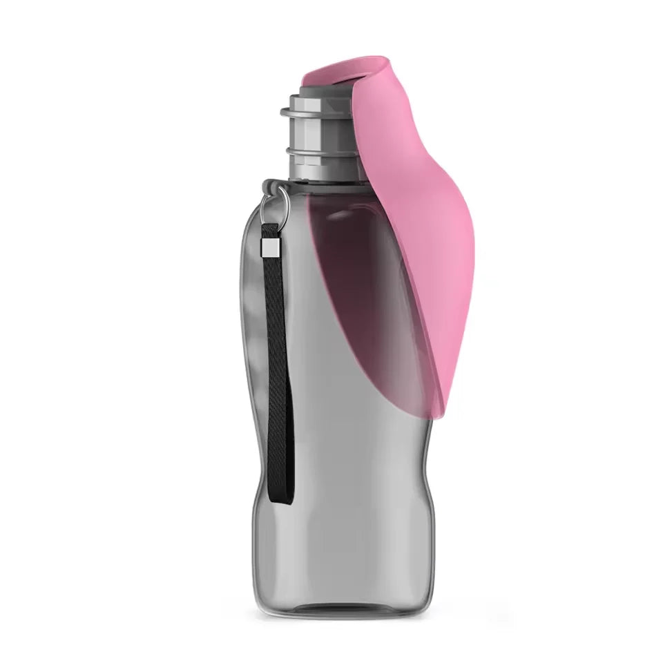 800ml large capacity dog outdoor pet water cup portable accompanying cup folding flip water feeder outdoor water bottle supplies Oasis Select pink-1pcs 800ml