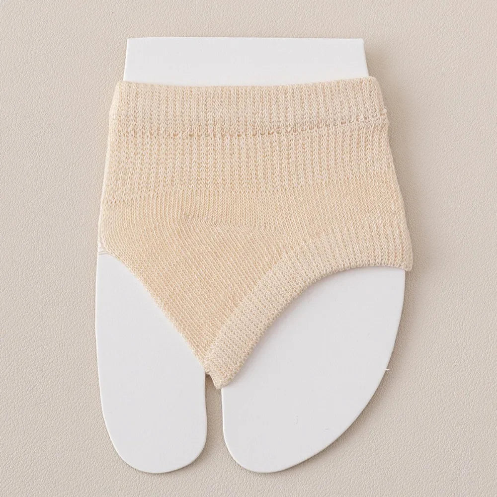 New Casual High Heels Forefoot Pad Socks Cotton Solid Color Flip-flop Toe Socks High Elasticity Breathable Boat Socks Oasis Select Nude