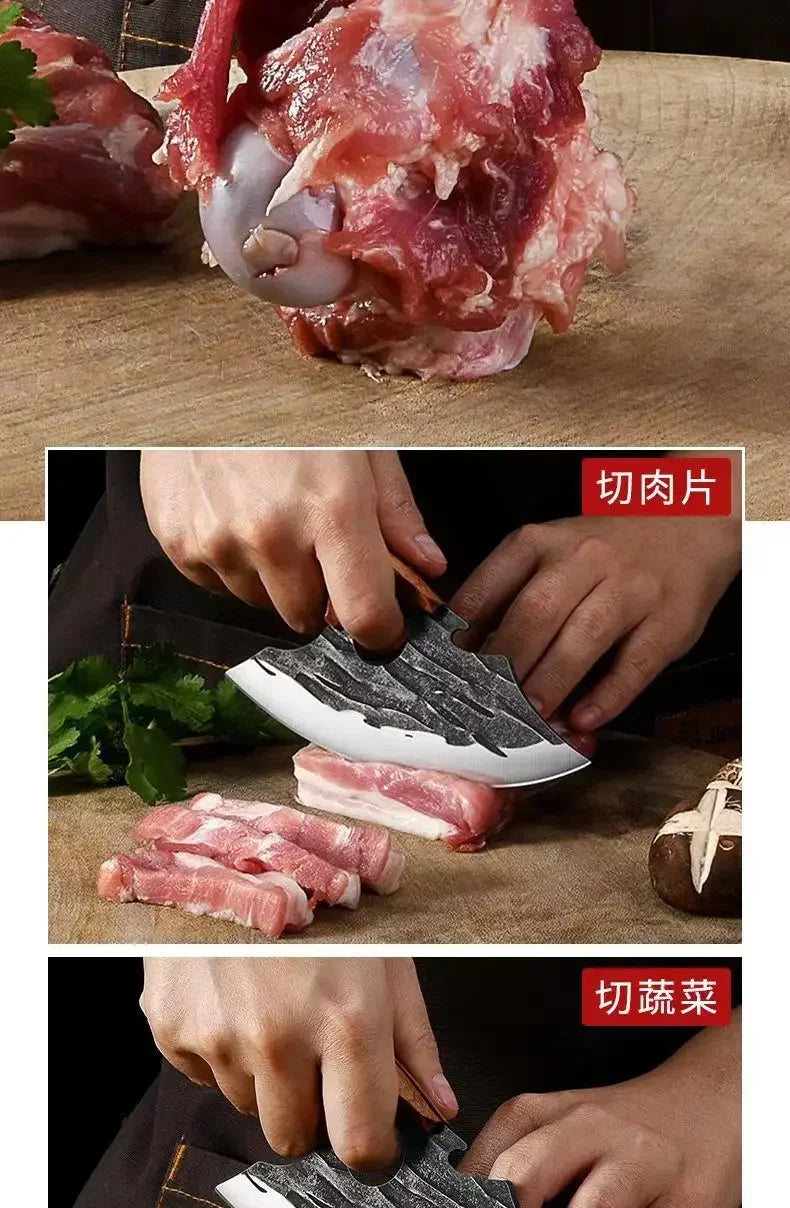 2024new Outdoor Pick Bones Dedicated Knife Hand-Forged Meat Cutting Knife Slaughter Professional Meat Selling Knife Oasis Select