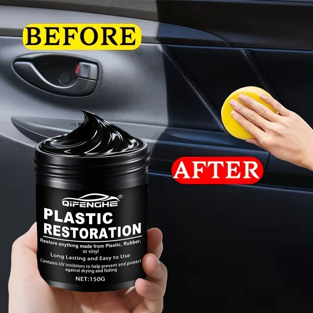 Car Plastic Restorer Polish Paste 150g - Tire, Interior & Bumper Shine & Protection, Long-Lasting Gloss, Automotive Plastic Care Oasis Select