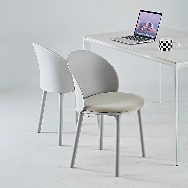 Plastic Designer Dining Chair Home Simple Backrest Stool Internet celebrity Dopamine Color Makeup Desk Dining Table and Chair Oasis Select