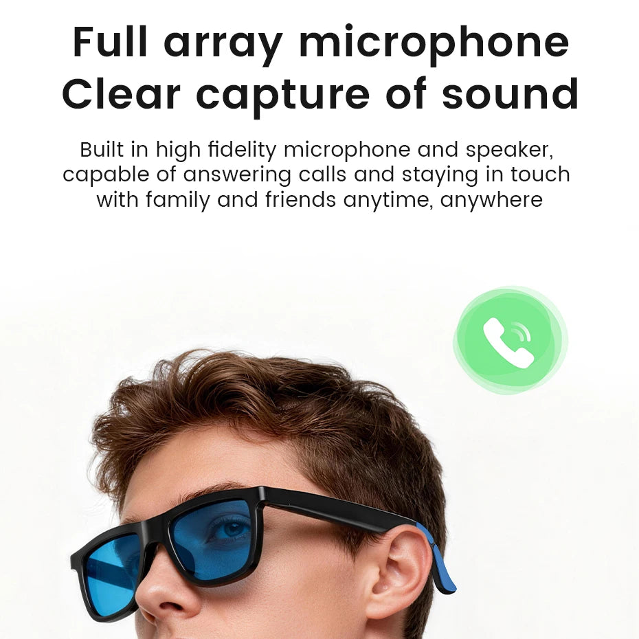 Smart Audio Glasses Touch To Color Changing IP65 AI Translation Sunglasses Noise-reducing HD Call Music Play Eyewear Men Women Oasis Select