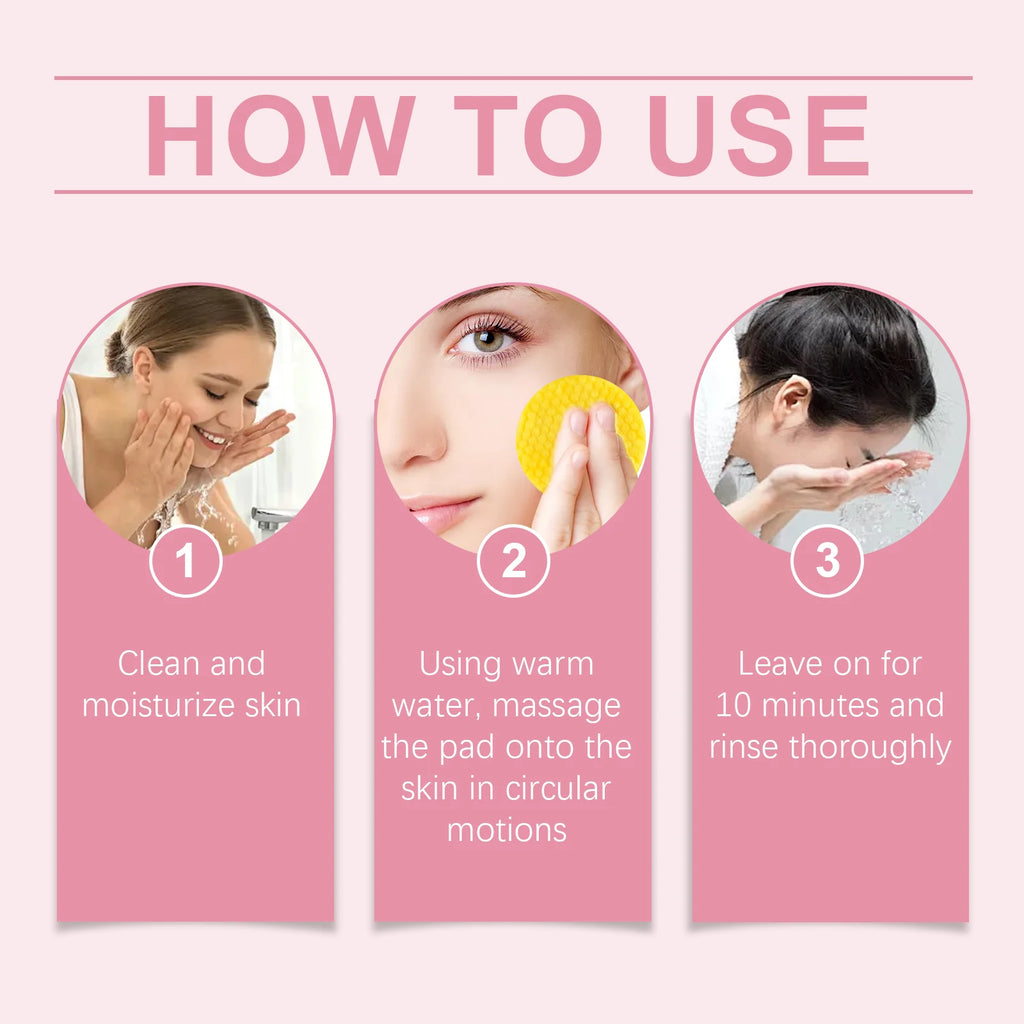 40pcs Turmeric Kojic Acid Facial Cleansing Pads Exfoliating Cleaning Remover Pores Dirt Moisturizing Daily Face Clean Skin Care Oasis Select