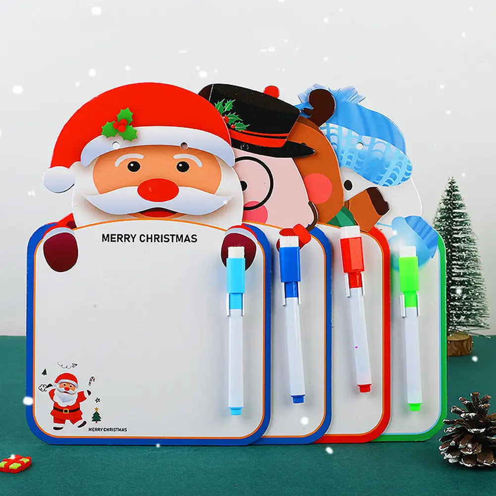 Chirstmas Kids Double-sided Whiteboard Cartoon Animal Two-sided Reusable Whiteboard Children's Drawing Graffiti Cardboard Oasis Select