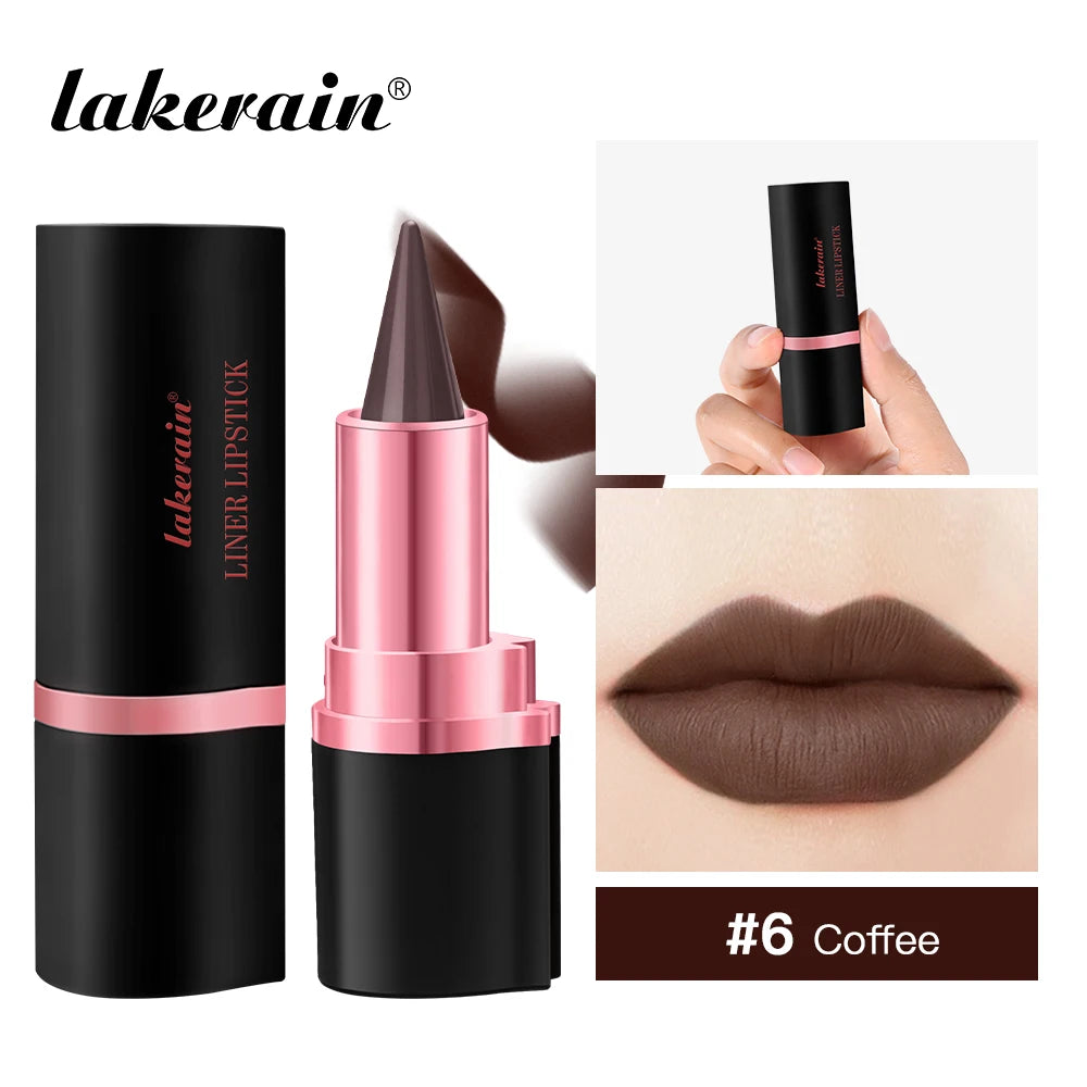 Gradient Lip Liner Lipstick Long Lasting Waterproof Matte Makeup Non Sticky Contouring Tint Lip Liner Crayon Lip Cosmetics Oasis Select 06 Coffee