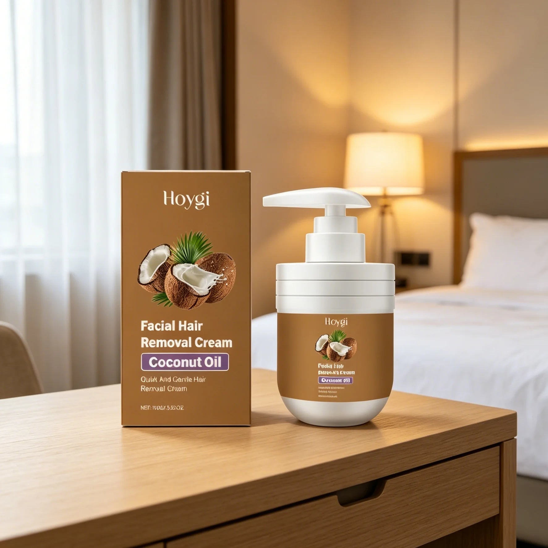 Hoygi Facial Hair Removal Cream for Sensitive Skin Care Upper Lip Hair Removal Coconut Oil Moisturizing Facial Depilatory Cream Oasis Select
