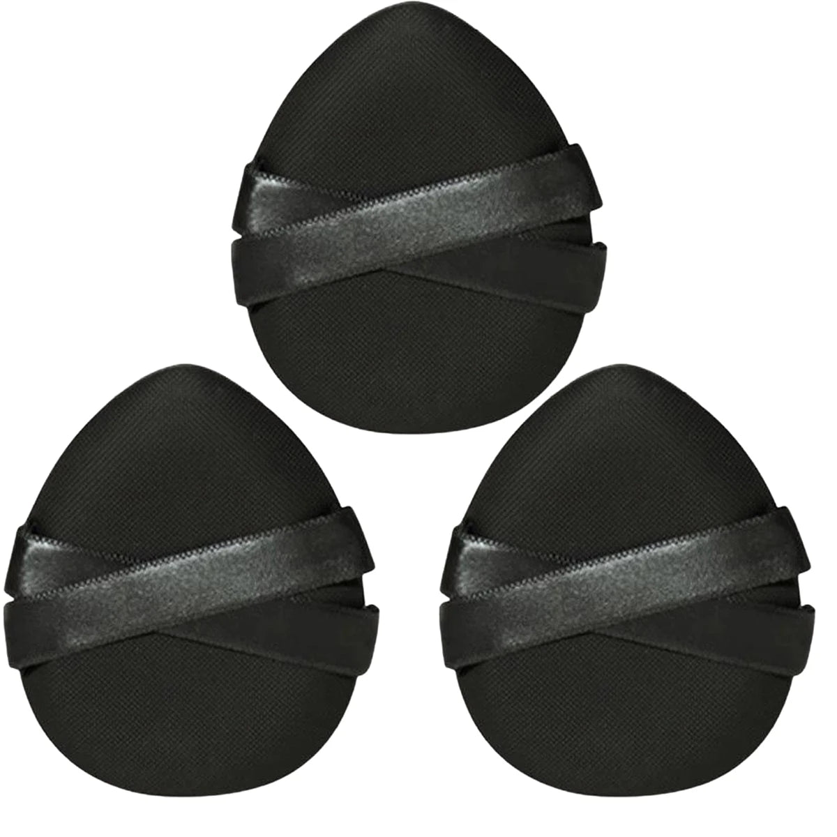 1/3PCS Black Makeup Sponge For Foundation & Concealer, Dry Wet Dual-use Powder Puff PU Leather For Flawless Full-Coverage Makeup Oasis Select 3PCS