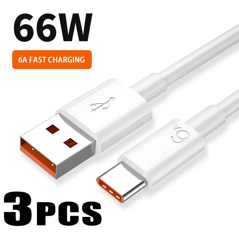 1-6PCS 6A Fast Charging Usb C Cable for Xiaomi Mi 12 Huawei Mobile Phone Accessories Type C Cable Phone Charger USB Cable Oasis Select 3pcs 1m