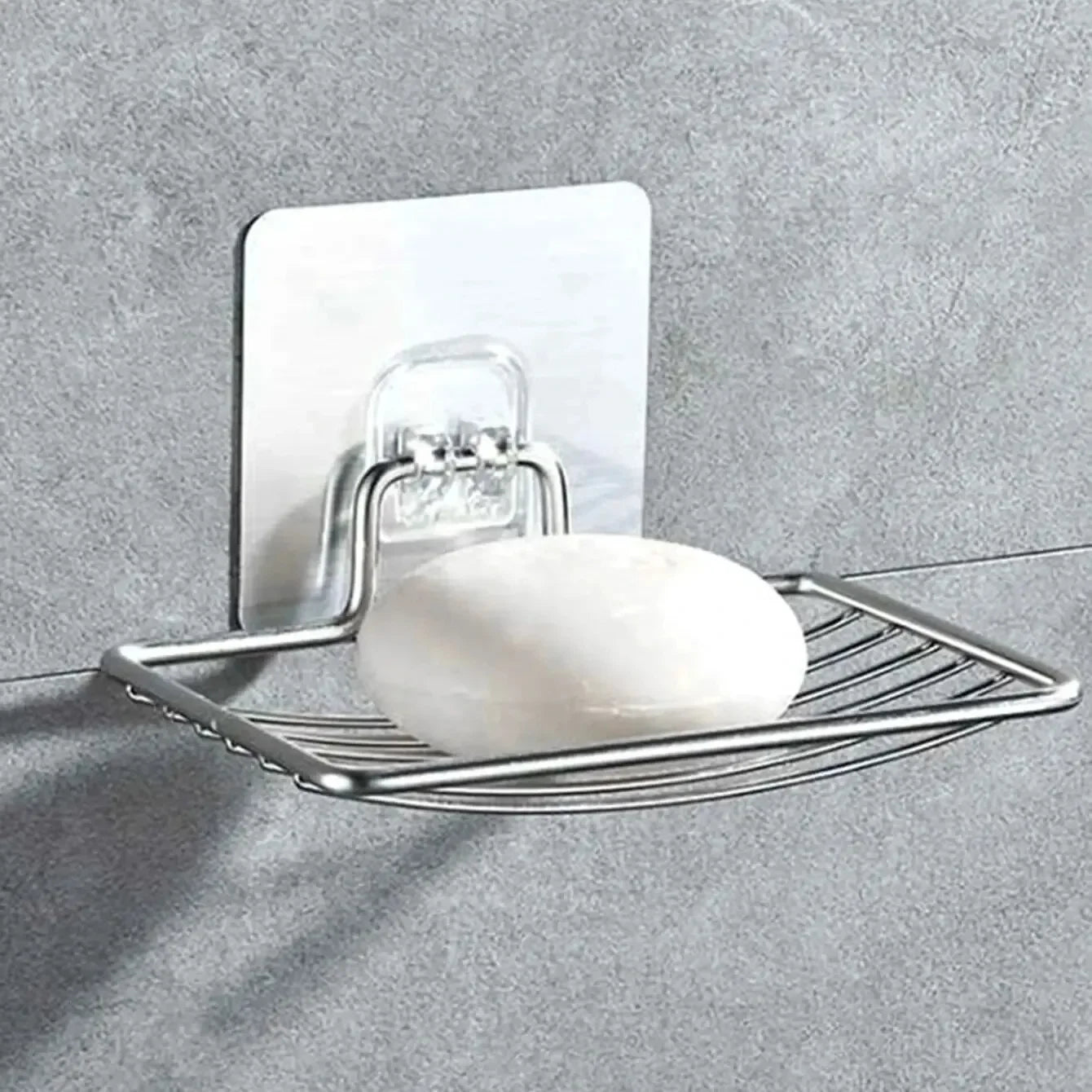 1pc Stainless Steel Soap Rack Soap Box Light Luxury Shelf Punch-free Nail-free Bathroom Single Layer Drain Wall Hanging Oasis Select