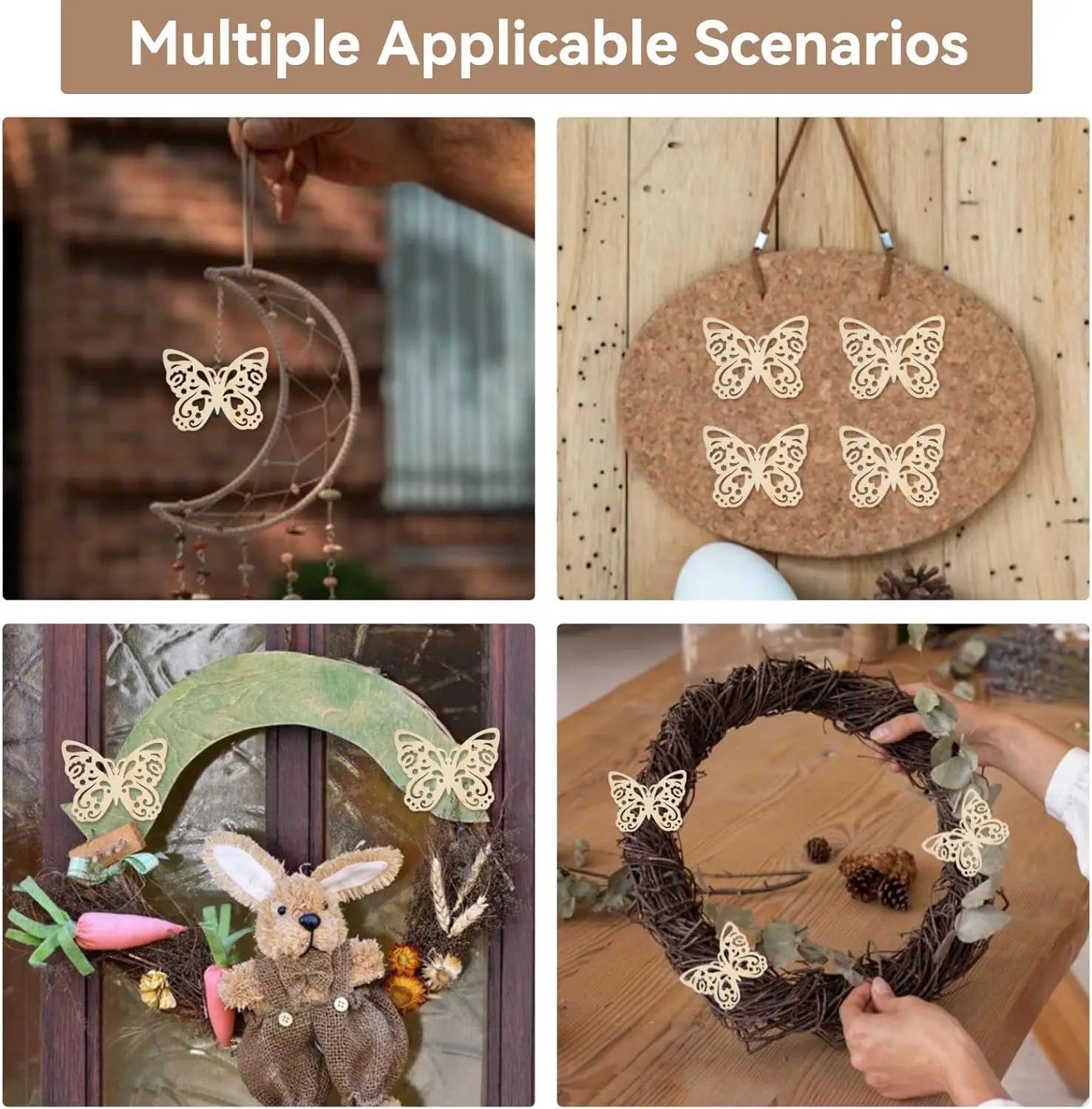 10pc Unfinished Wooden Butterfly Cutouts for DIY Crafts & Decor