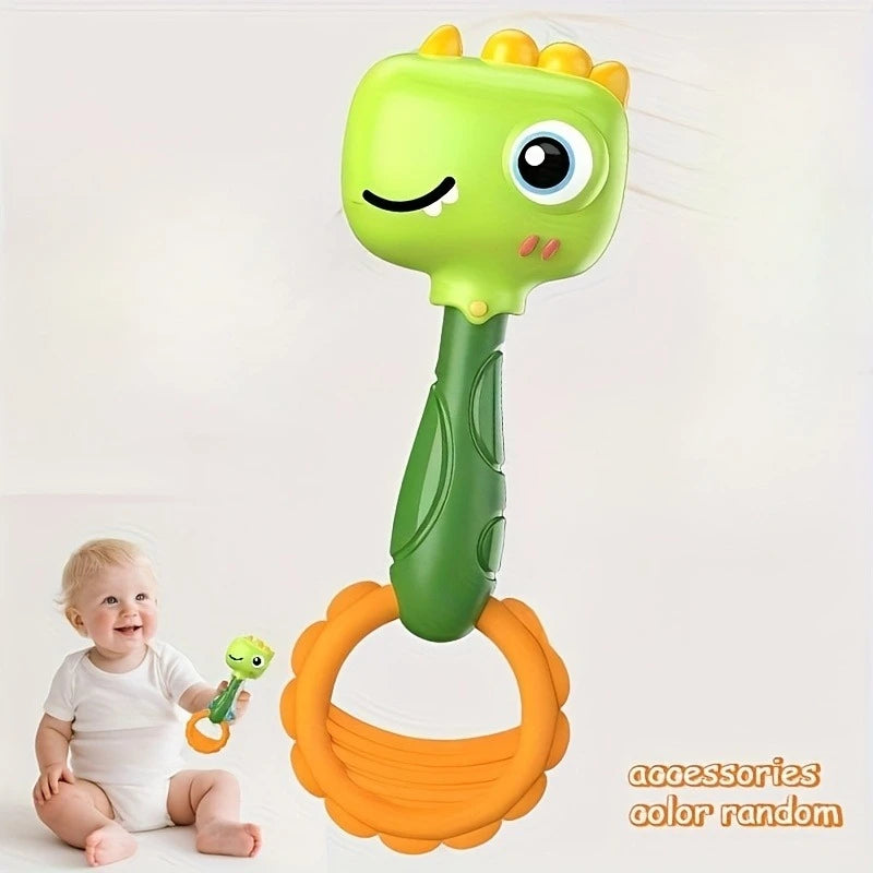 BABY Dinosaur Soothing Rattle-Safe Non-Toxic Sensory with Crinkle Sound,Gift for Christmas, Halloween,Birthdays, Playful Design Oasis Select green