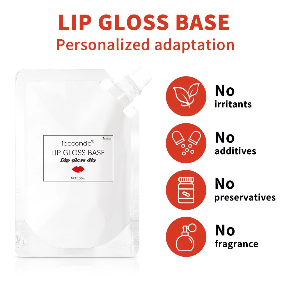 DIY Lip Gloss Base Gel – Matte, Waterproof, Non-Stick 100ml