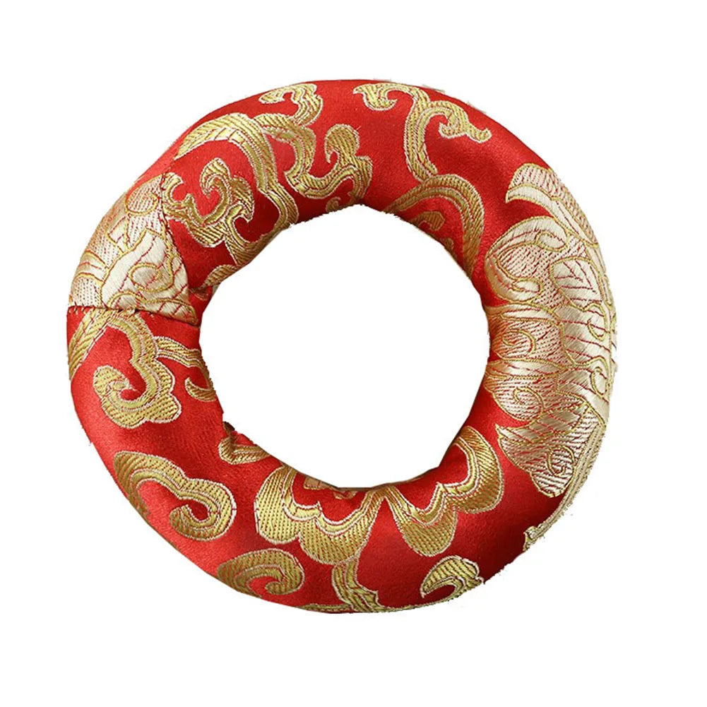 Silk Brocade Cushion Pillow For Yoga Tibetan Singing Bowl Mat Meditation Ring Cushion Buddhism Products Sound Bowl Pads Home Oasis Select 8 cm
