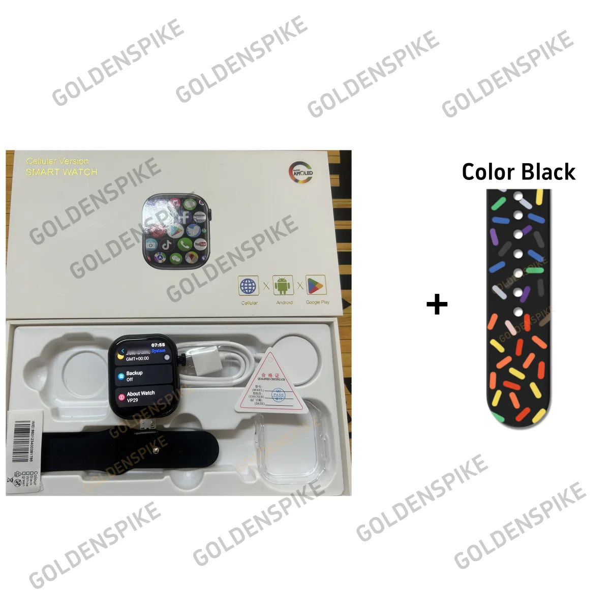 GOLDENSPIKE VP29 4G Smart Watch | GPS, NFC, 180° Camera, SIM