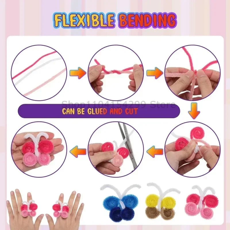Cleaner Pipe Cleaners for Crafts Creative Chenille Stem Wire Pipe Cleaners Creative Leisure Hobby Diy Plush Stem Twisted Stick Oasis Select