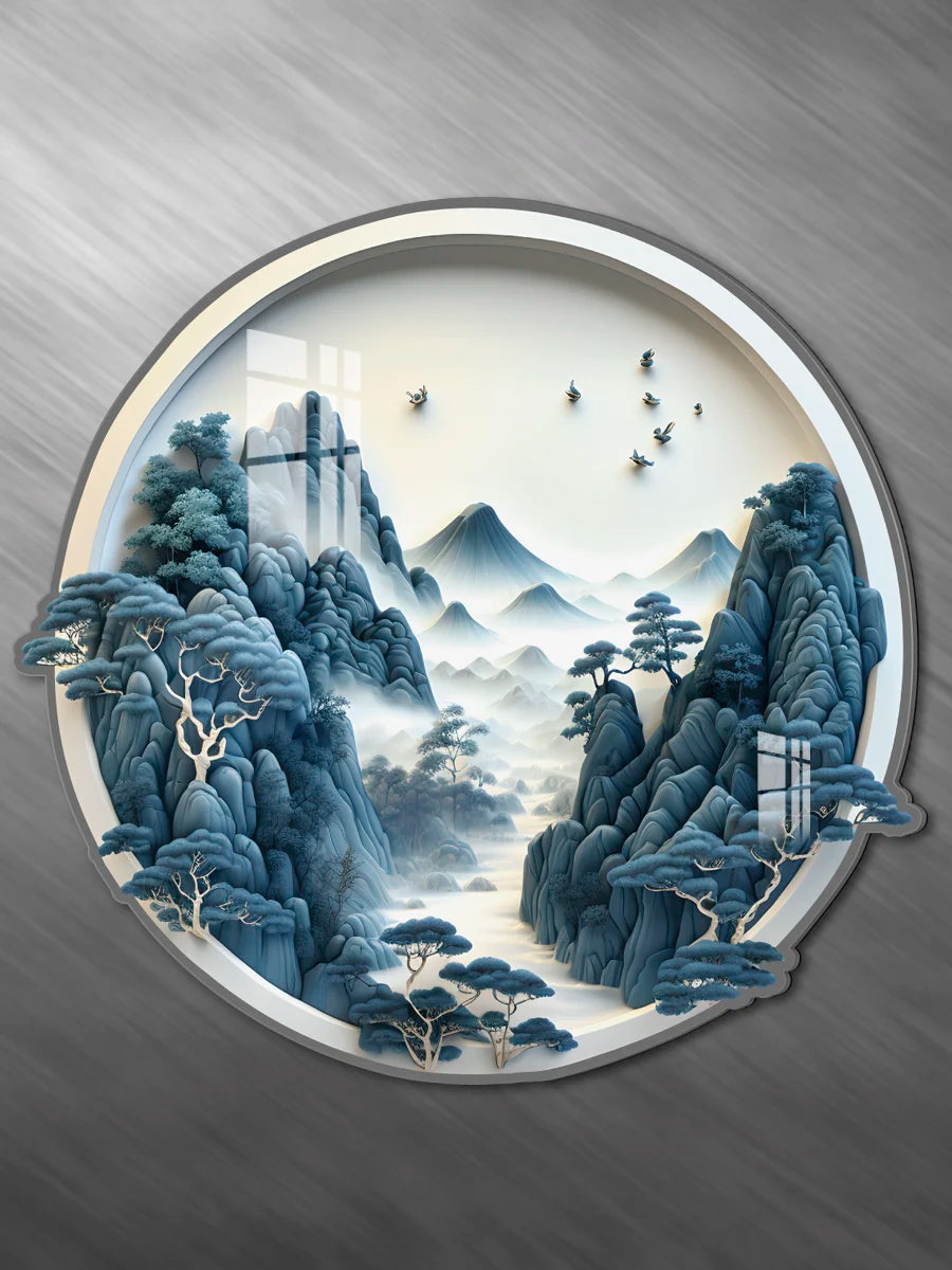 3D circular decoration wall stickers living room room self-adhesive stereo acrylic wall stickers creative stickers Oasis Select