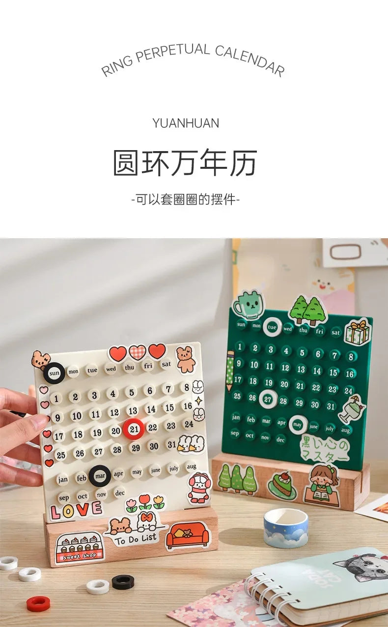 Diy Perpetual Calendar Ring Table Calendar Table Acrylic Calendar Display Learn Countdown Reminder Card Oasis Select