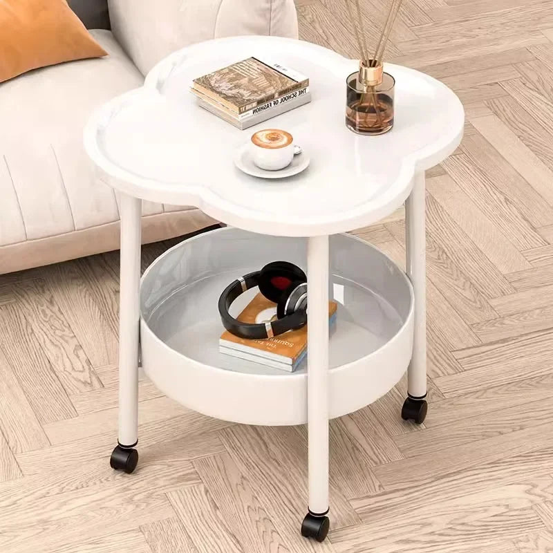 Side few Double sofa side cabinet Table mobile shelf Small coffee table Oasis Select Milky white-sj-2