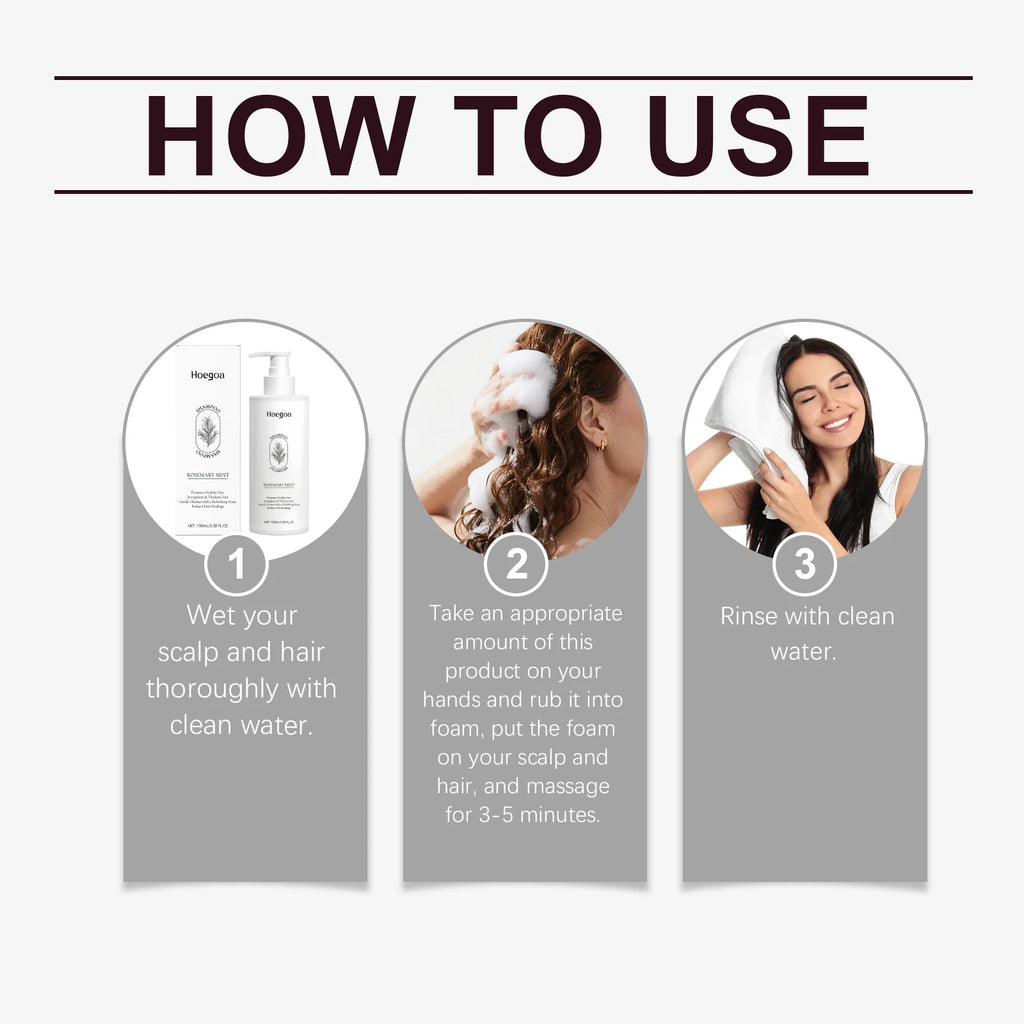 Rosemary Peppermint Shampoo, Shiny Hair Cleansing Hair Soft Fluffy Moisturizing Foam Rich Oasis Select