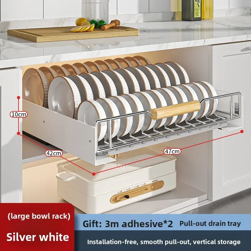 Kitchen Storage Rack Dish Rack Drain Rack Cupboard Pull Dishes Dish Rack Cupboard Shelf Pull Basket Oasis Select