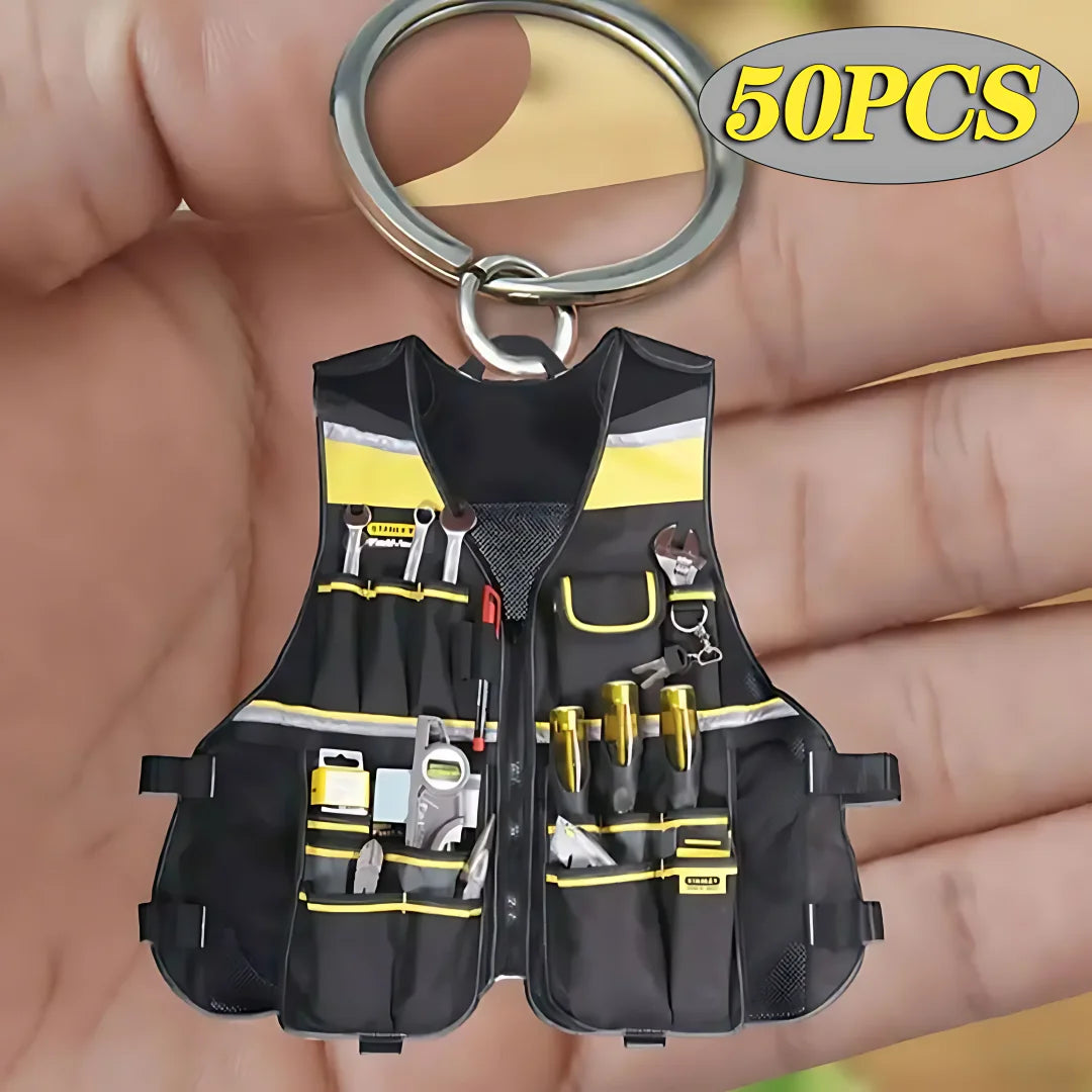 50PCS Acrylic Keychain Unique Electrician Tool Keyring Electrician Tool Bag Hanging Pendant Decoration Bag Accessories Gift Oasis Select