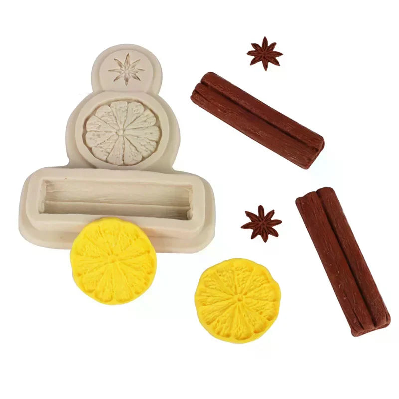 1PC Silicone Baking Mold Cupcake Candy Chocolate Fondant with Lemon Cinnamon Star Anise Designs Cake Decorating Tool Oasis Select