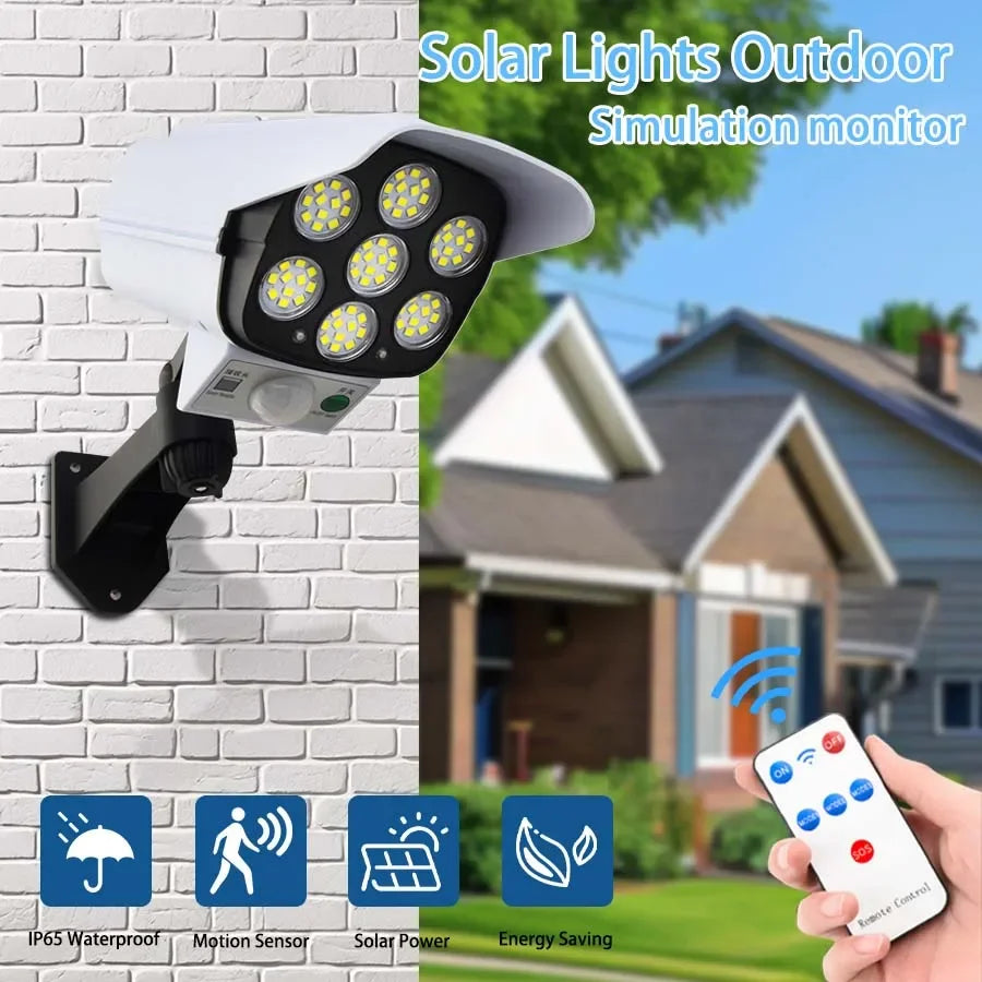 77LED Outdoor Waterproof Solar Light with Remote Control 3 Modes Motion Sensor Solar Wall Lamp for Garden Yard Patio Deck Garage Oasis Select