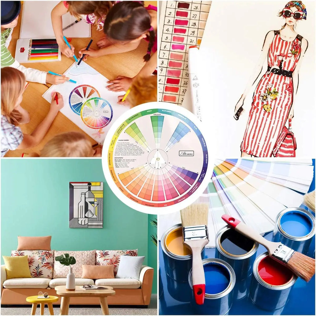 1pc International Standard Color Gradient Wheel,Creative Color Wheel and Mixing Chart -Art Teaching Tool with Color Theory Guide Oasis Select