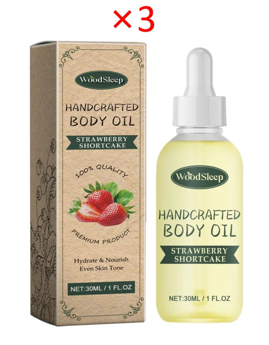 WOODSLEEP Strawberry Body Oil – Firm Skin & Even Skin Tone 30ml Body Firming Oil Oasis Select 3pcs