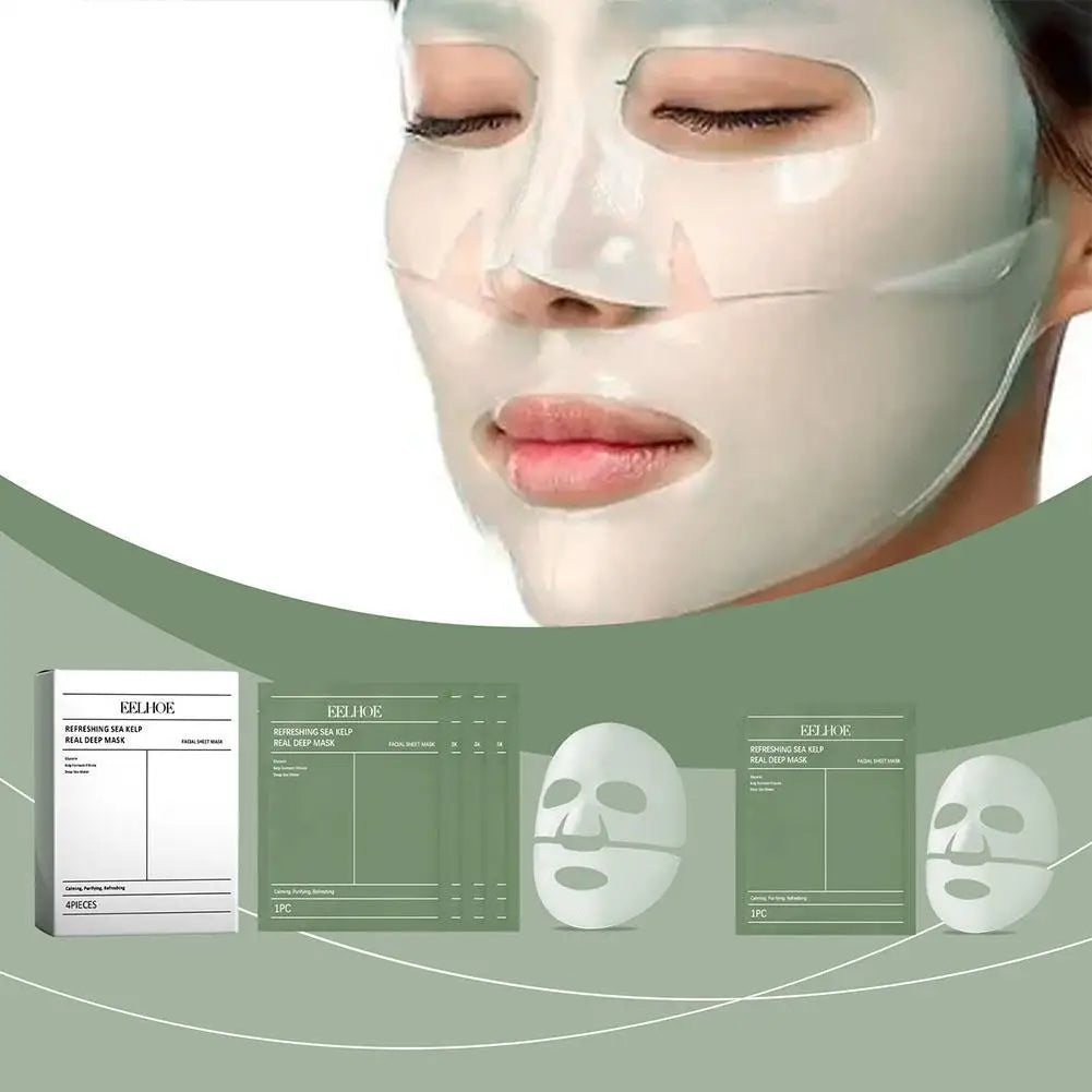 1/4Pcs Deep Collagen Overnight Face Mask Seaweed Collagen Essence Hydrating Overnight Hydrogel Mask Improve Elasticity, Firming Oasis Select