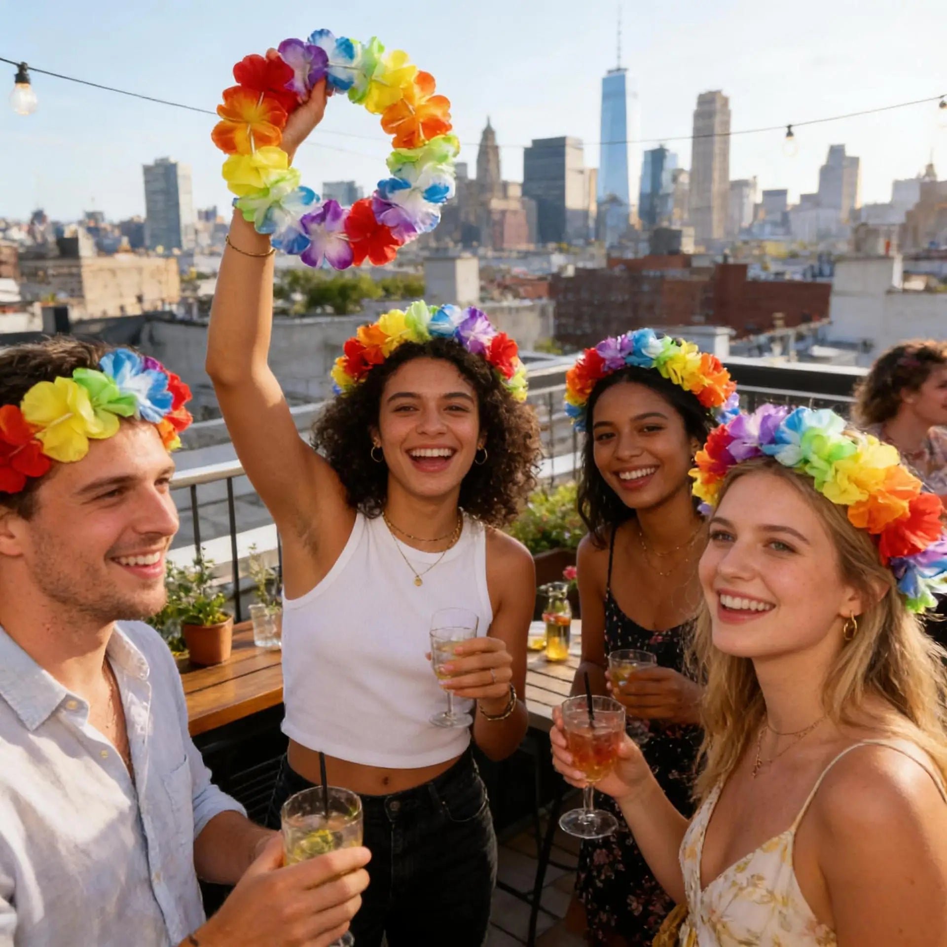1-40PCS Faux Flower Headband and Wristband Set Multicolor Festive Party Dance Floral Crown Corsage for Women Girls Cosplay Oasis Select