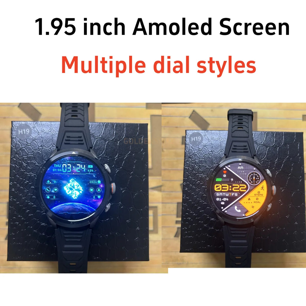 8GB+128GB H19 Smartwatch 1.95-inch Amoled Large Screen 190° Rotary Camera 1900Mah Battery GPS WIFI Android Men Adult Smart Watch Oasis Select