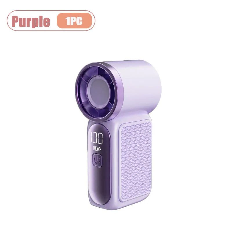 Long Lasting Turbo Mini Handheld Fan USB Rechargeable Portable Outdoor Small Fan High Speed Powerful Airflow Cooling Gadget Oasis Select Purple-1PC