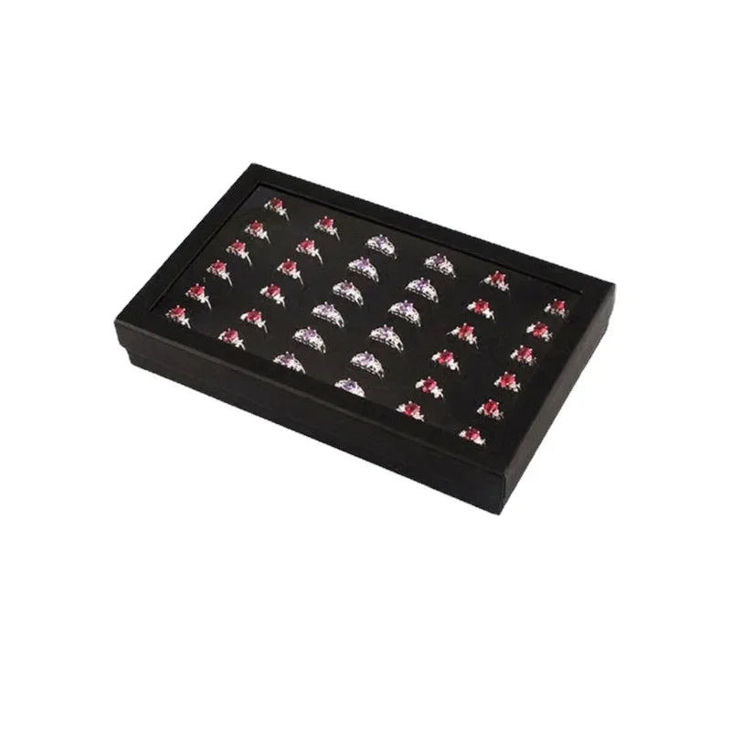 Luxury Earrings Jewelry Display Holder Organizer Practical Show Case Transparent Window PVC 36 Slots Ring Box Tray Storage Case Oasis Select