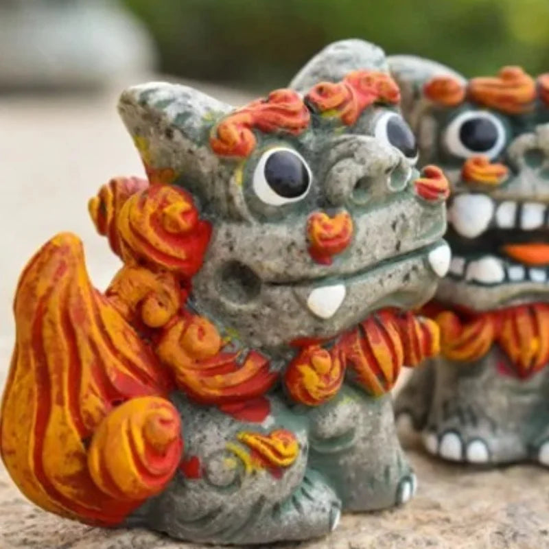 A Pair Of Chinese Lion Ornaments Cute Town House Little Lion Desk Lucky Prosperous Business Lucky Lion Oasis Select