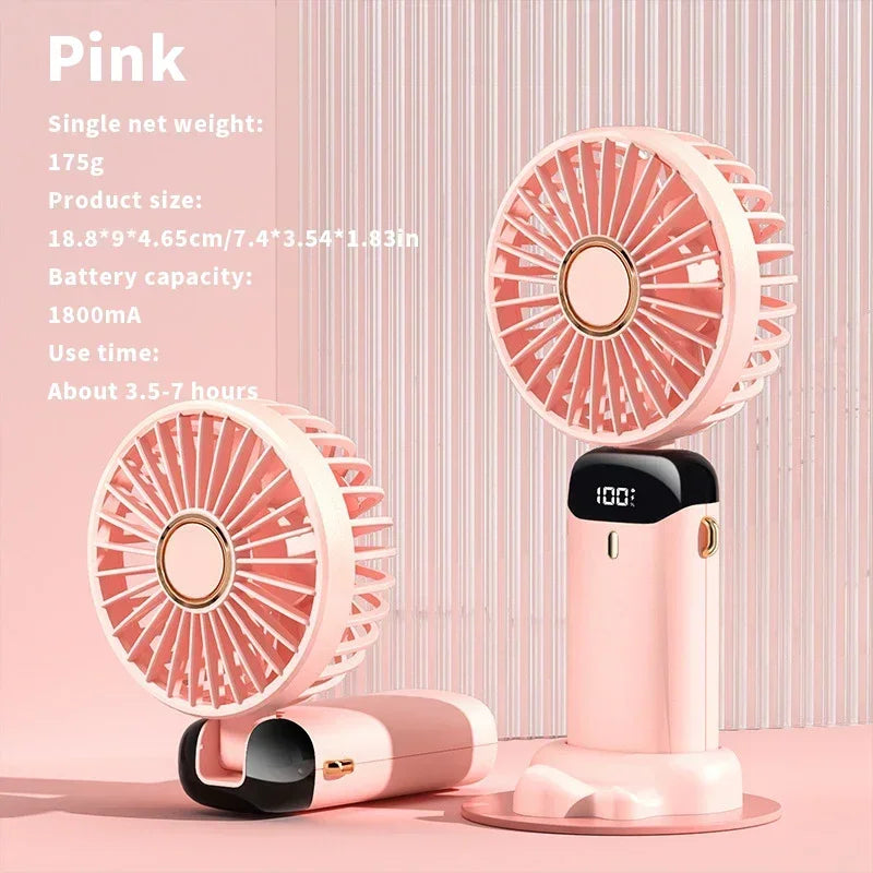 URGGU Foldable Neck Fan – 5-Speed USB Rechargeable & Phone Stand