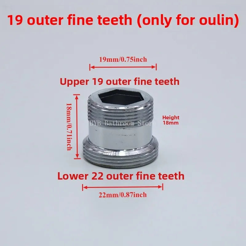 Stainless Steel M22 to M19 Thread Connector Garden Household Kitchen Faucet Joints Tap Adapter Water Purifier Accessory Oasis Select Male M22 Male 19